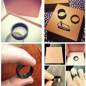 2,4,5mm Black Stainless Steel Titanium Band Ring